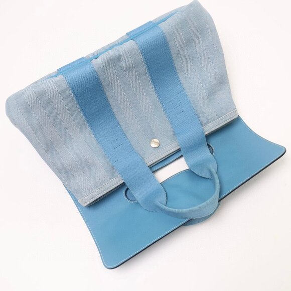 Hermès Vintage Swift Valparaiso Tote PM Blue Jean - Picture 10 of 16